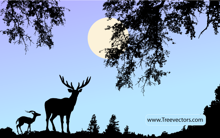 free vector Nature Scene Vector with Deer